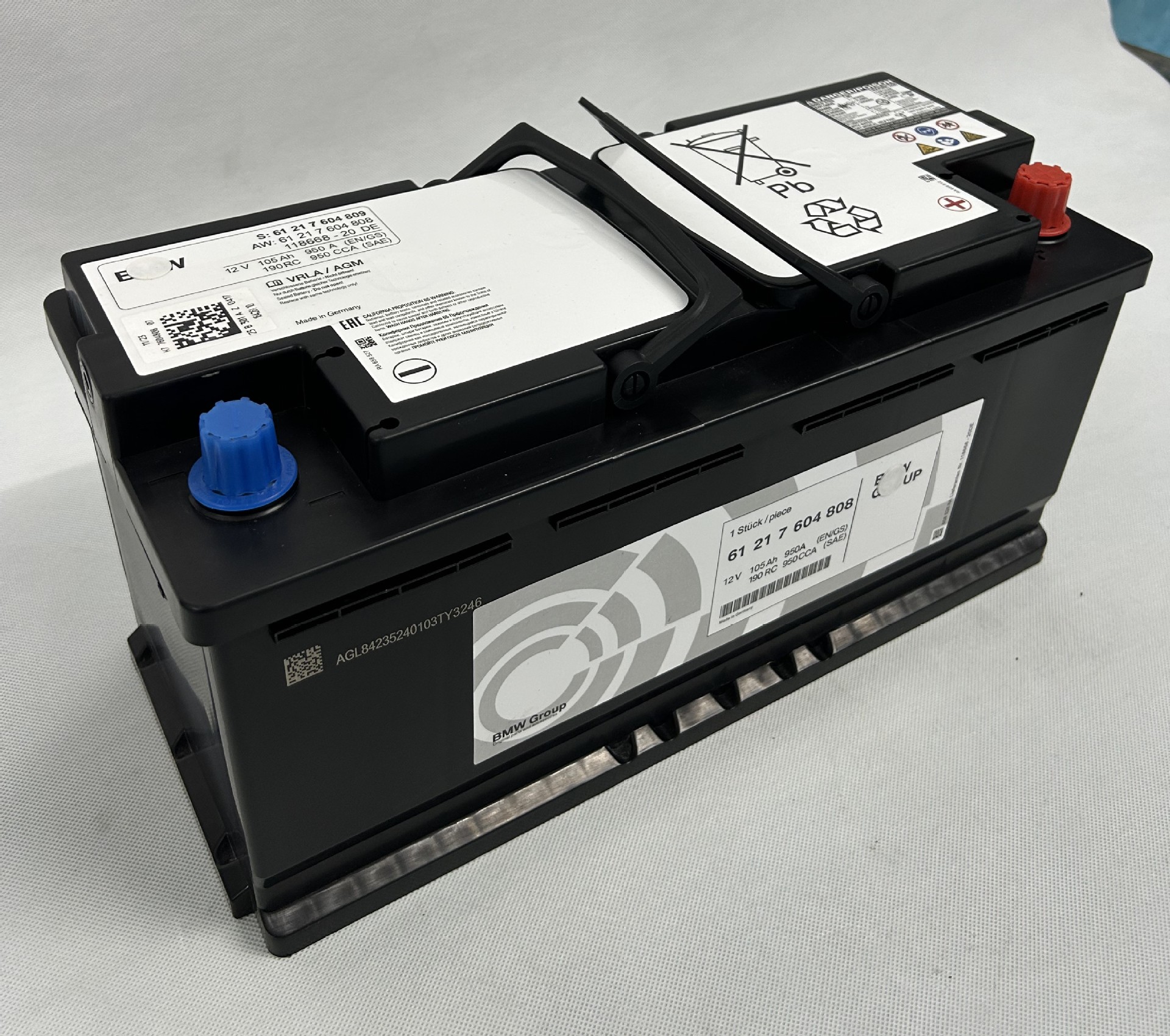 Compatible with BMW AGM105 start-stop battery, suitable for BMW 5 Series/7 Series/X Series batteries, and BMW 3 Series