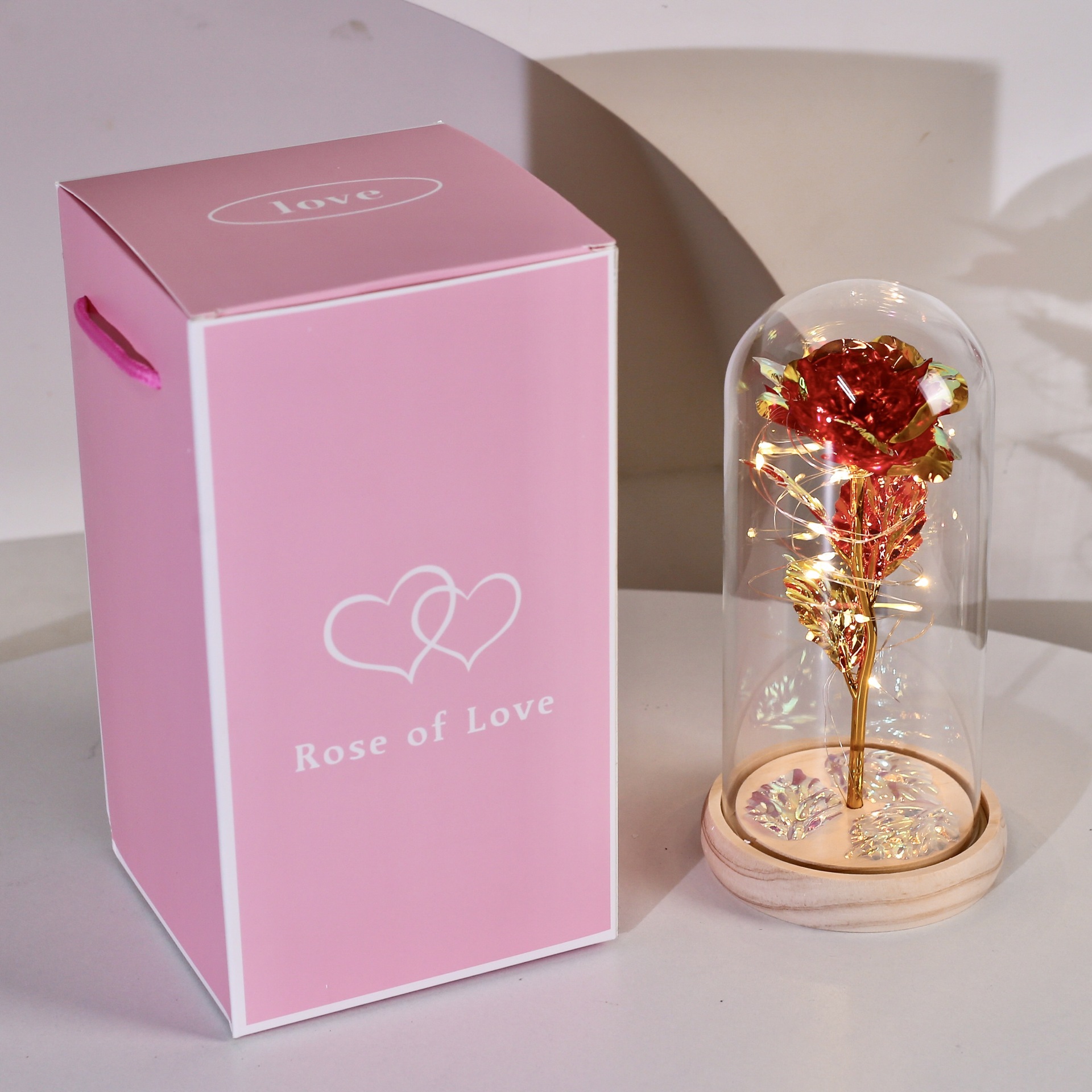 Red (wooden base) (batteries included) - includes personalized card✓