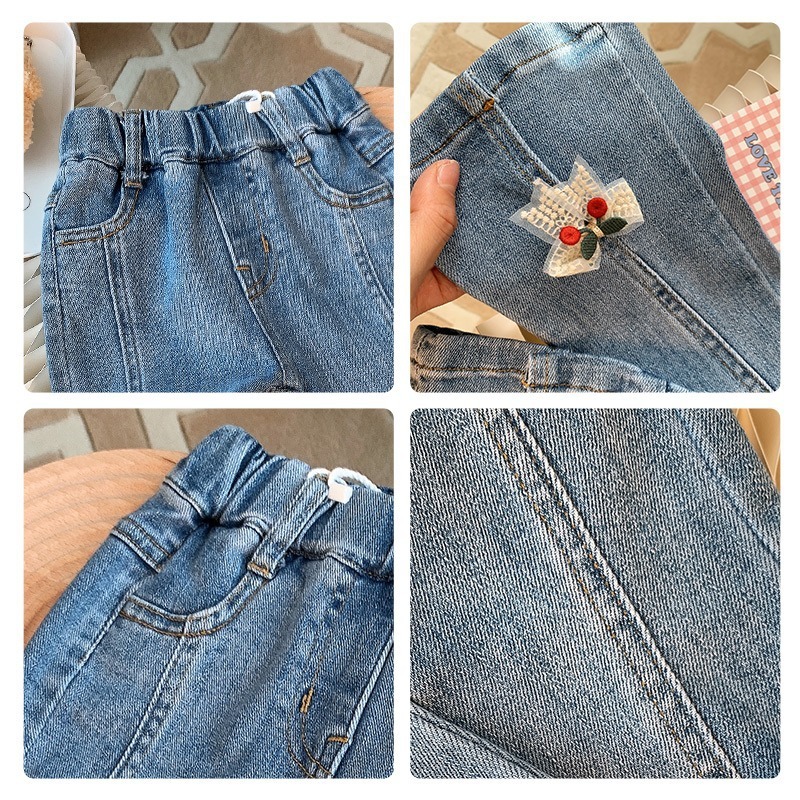 Jeans para niñas primavera y otoño 2026 jeans delgados para niñas jeans elásticos para niñas image 4