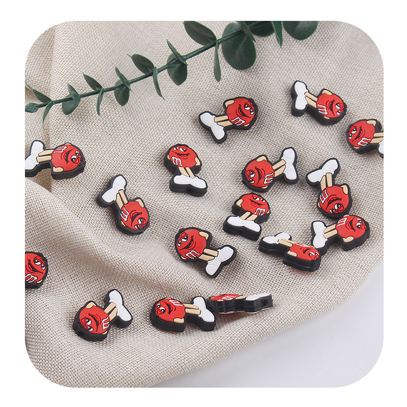 Nuevos artículos para madres y bebés dibujos animados M-bean pequeñas perlas de silicona creativas DIY tetas cadena de pulsera juguetes accesorios de goma de dente