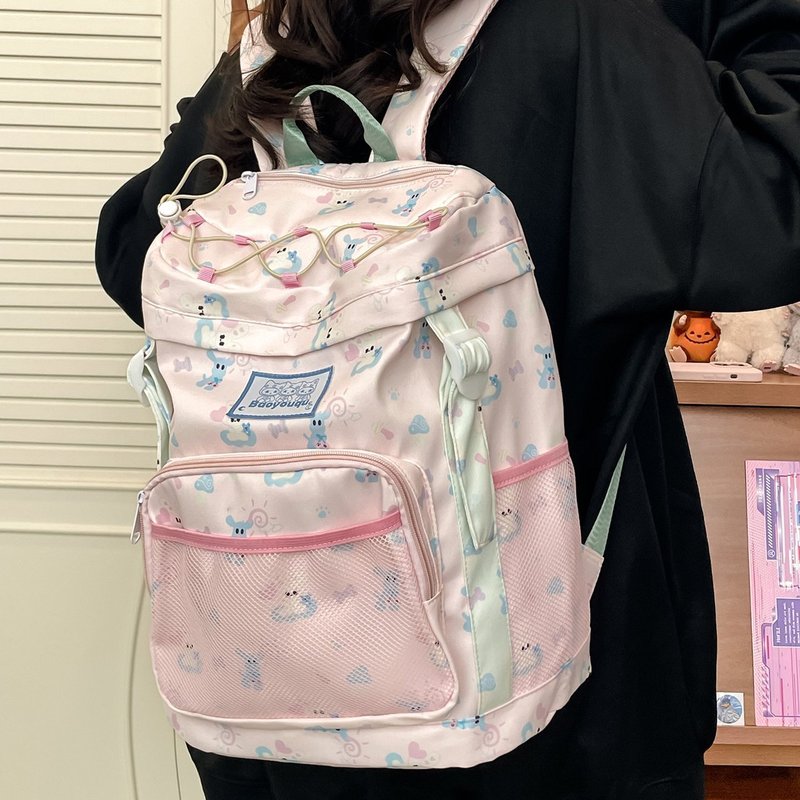 高颜值星星双肩包2025女士新款学生包初中高中大容量背包可爱卡通|undefined