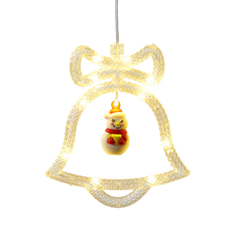 Navidad transfronteriza ventosa luz decoración de la escena de Navidad decoración de la luz de la ventana de la luz blanca cálida de Navidad