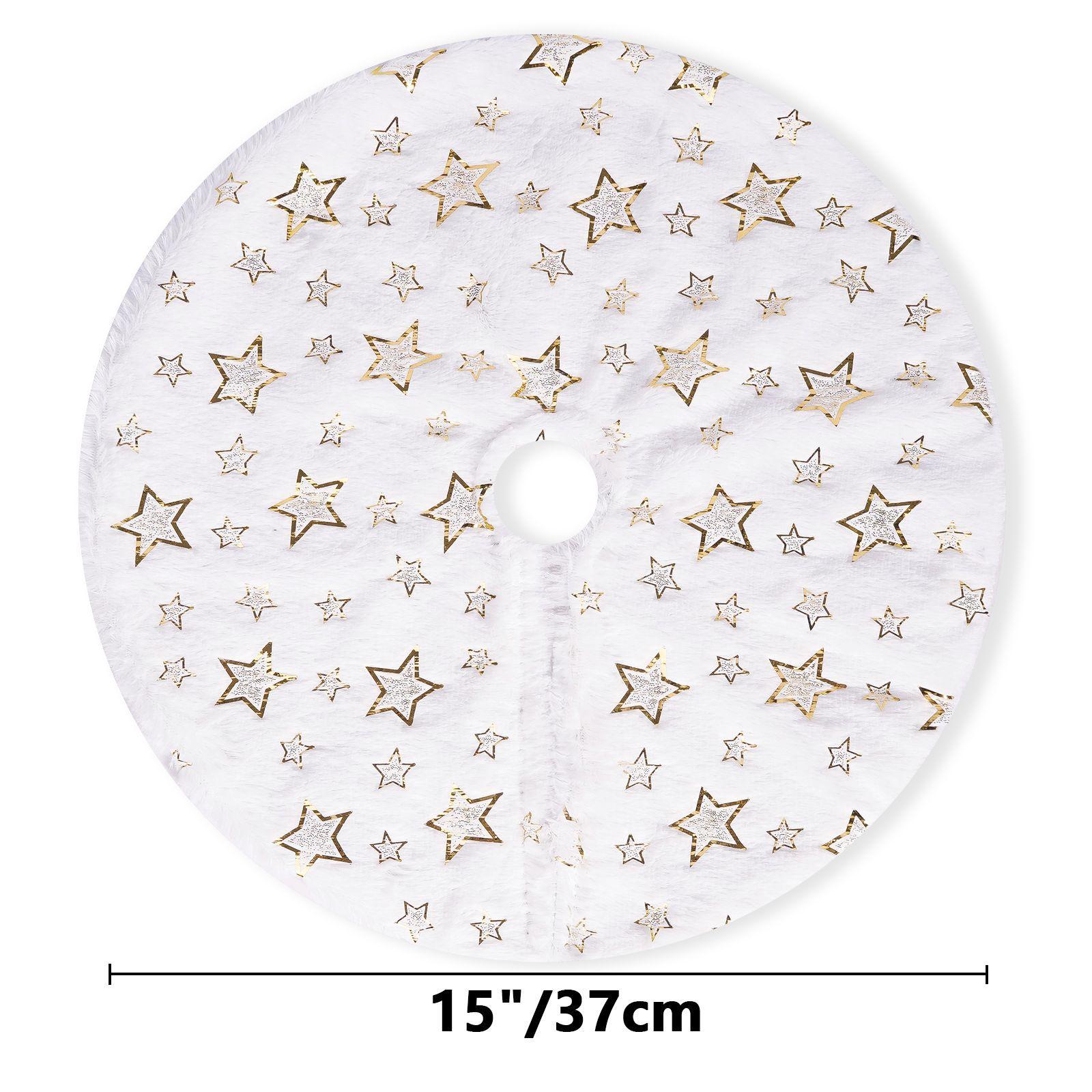 Navidad transfronteriza mini falda de árbol de Navidad decoración de escritorio delantal de árbol de Navidad de plata estrella de oro falda de peluche