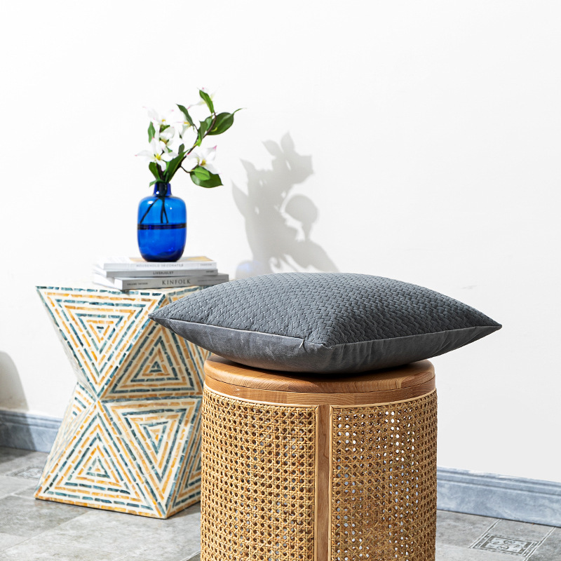 New Nordic Simple Dutch Velvet Three-Dimensional Embossed Twill Large Pillow Cushion Sofa Waist Pillowcase_voghion.com