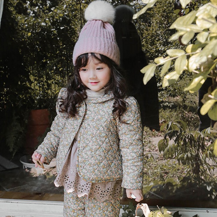 Winter Strawberry Shan Girls Floral Sweet Padded Thick Jacket Ready In Stock