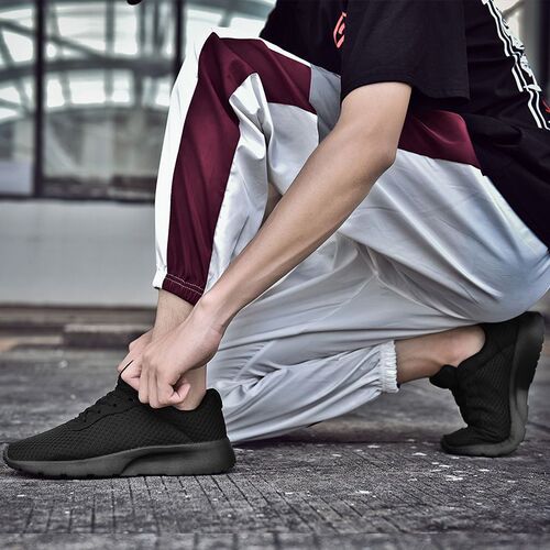 Sports Shoes Summer Mesh Shoes Lightweight Shock Absorbing Men Extra Large 45 Running Sports 46 Plus Size Black Men's Shoes