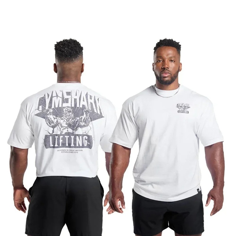 クロスボーダー AliExpress クロスボーダー アメリカ マッスル シャーク Tシャツ ストリート フィットネス 体操 サマー スポーツ フィットネス 半袖 メンズ|undefined