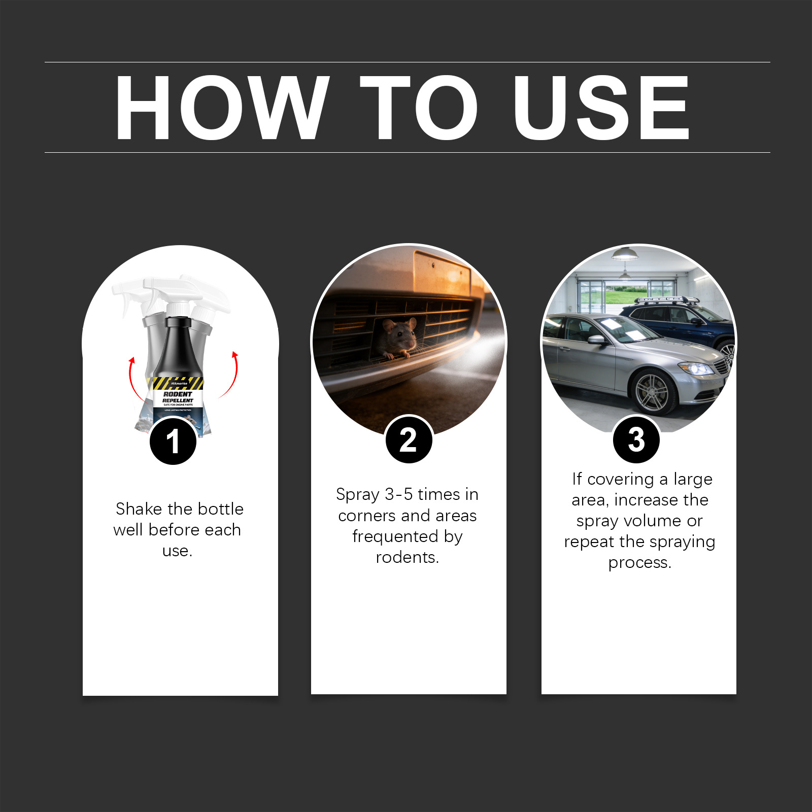Hikmarion Engine Rat Repellent Spray for Car and Home Use, Safe and Non-Corrosive, Non-Irritating