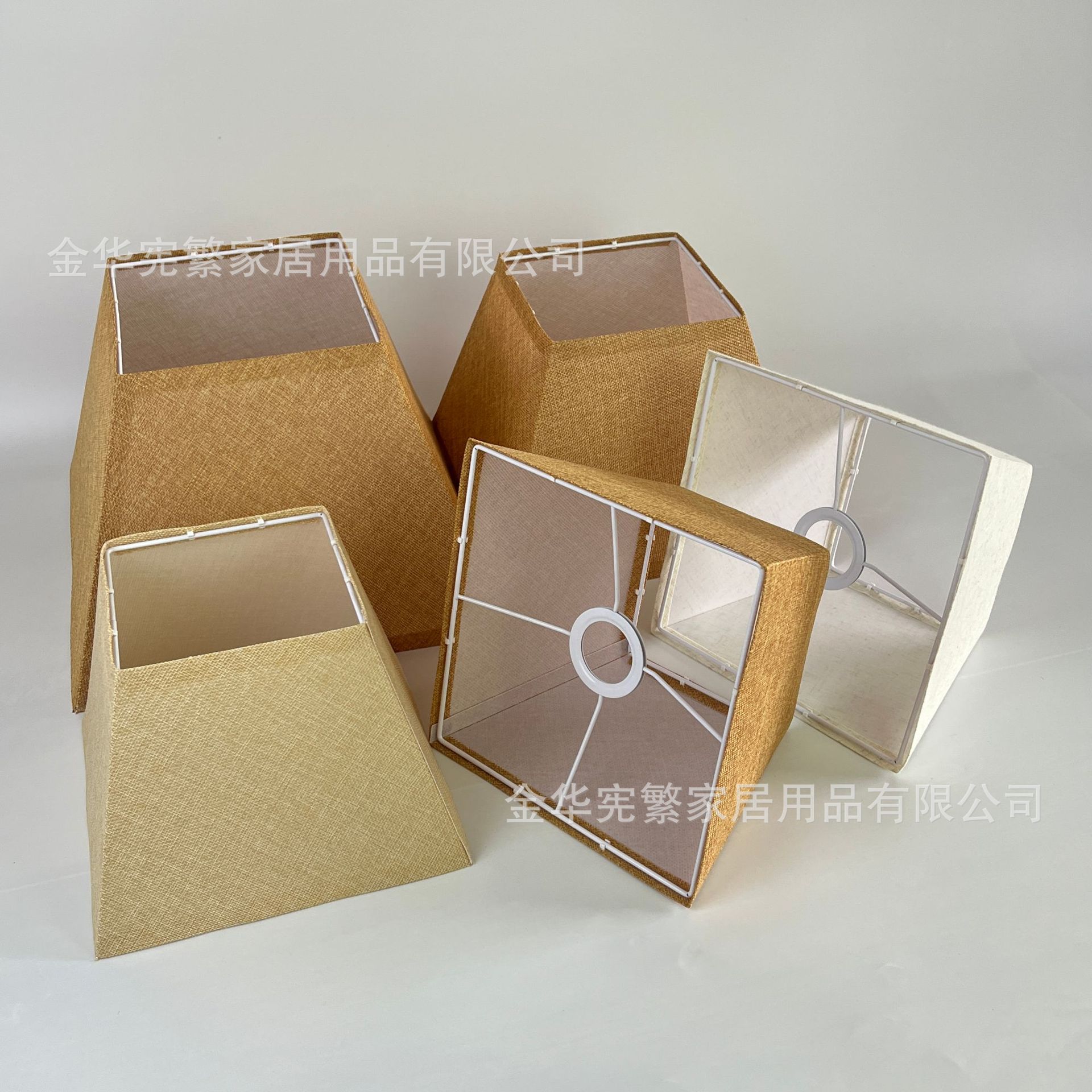 Carcasa de pantalla de lámpara KD cuadrada trapezoidal plegable desmontable transfronterizo, lámpara de pared de mesa de tela de cáñamo redonda, lámpara de pie, candelabro