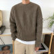 MYQ round neck sweater men's solid color sweater Korean style trendy loose bottoming sweater autumn and winter New Coat