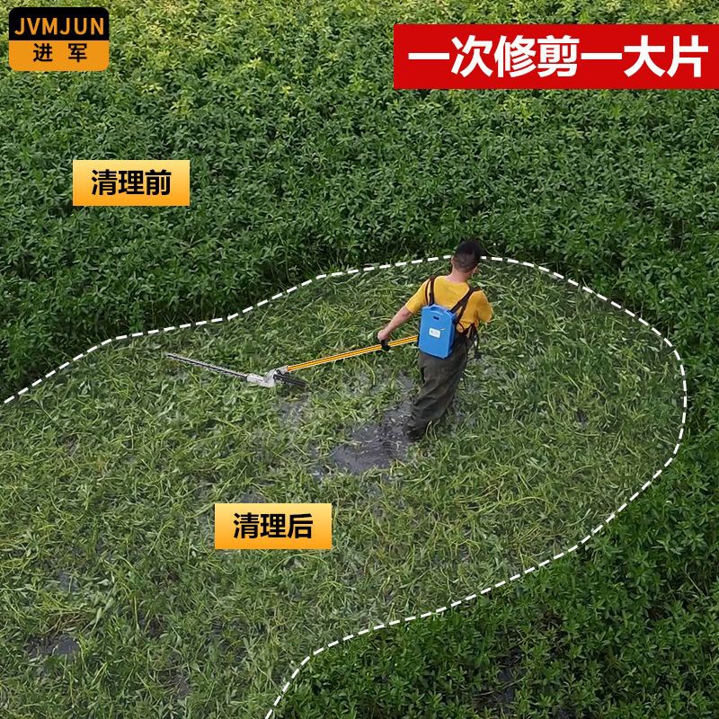 【静音作业】电动水下割草机鱼虾蟹塘水产养殖充电水下割水草机伊