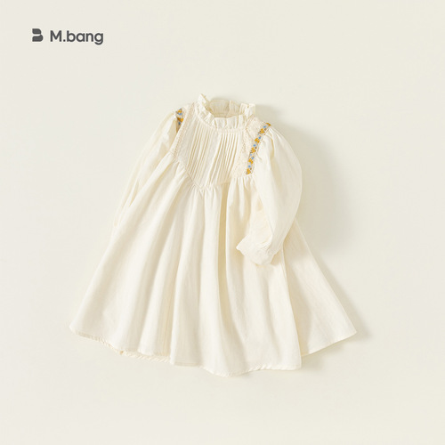 Beibei City French Retro Children's Dress Spring Girls Hepburn Style Pressed Pleated Lace Princess Dress QQ34068