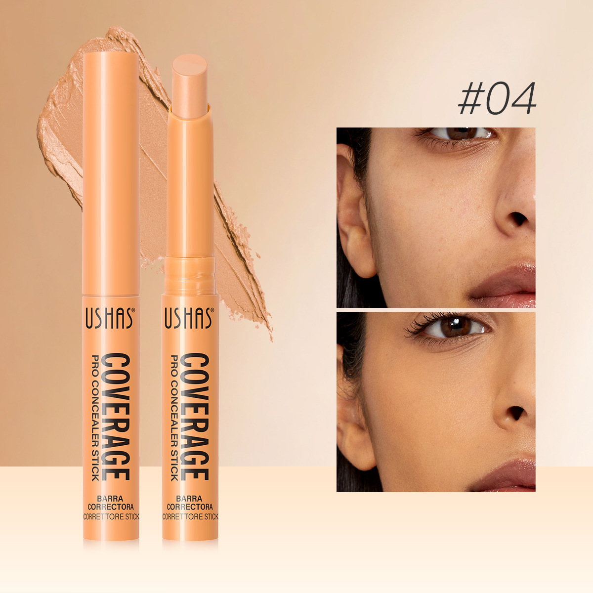 USHAS Europa y los Estados Unidos transfronterizos spot varilla impermeable a largo plazo natural reparar el maquillaje estereoscópico UC058A + B