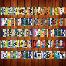 铁皮画现货图案 Its 5 O'clock Somewhere 户外门廊 酒吧装饰铁牌