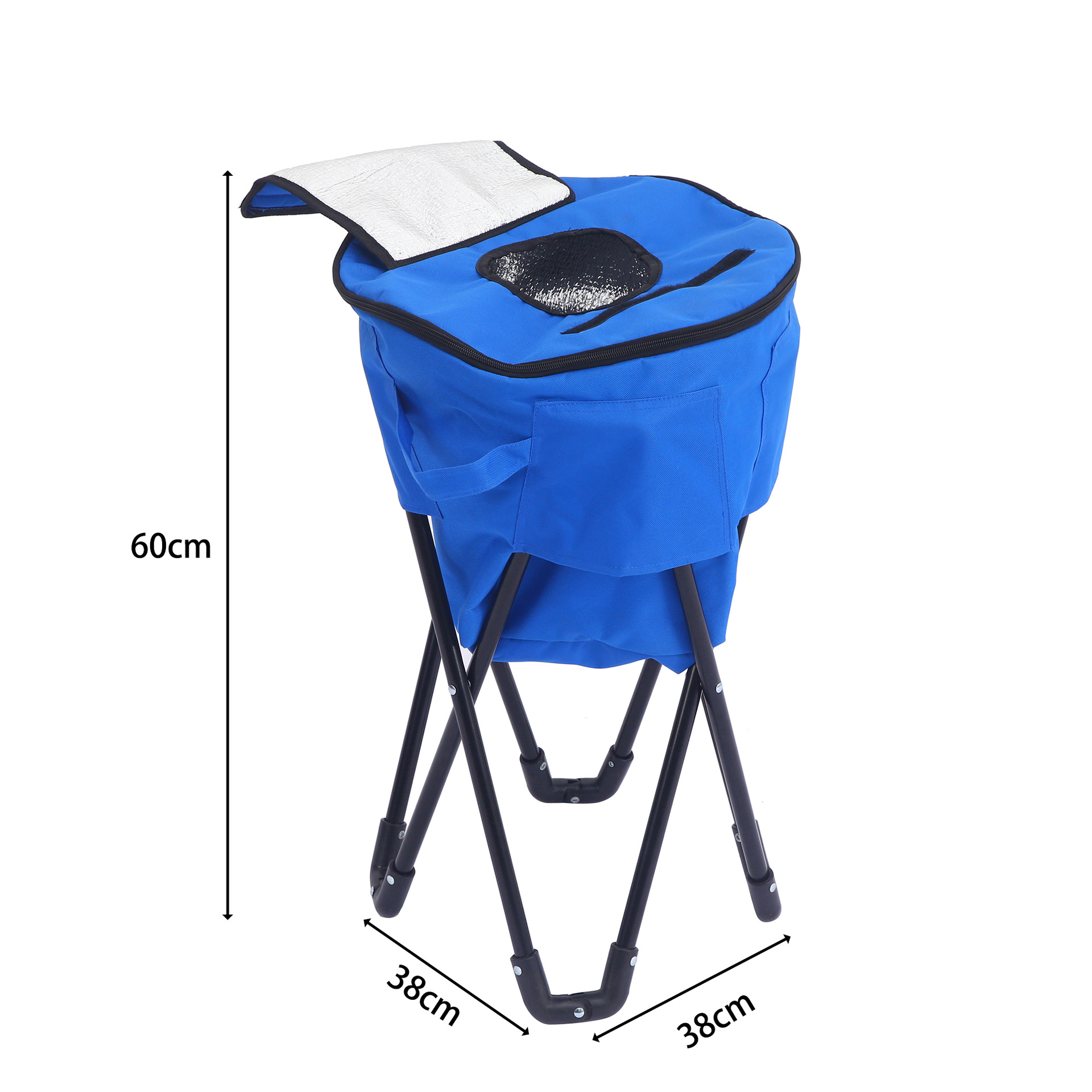 Bolsa de hielo plegable portátil, ocio al aire libre, aislamiento extraíble, cubo de hielo, picnic, campamento, silla de cubo de hielo plegable