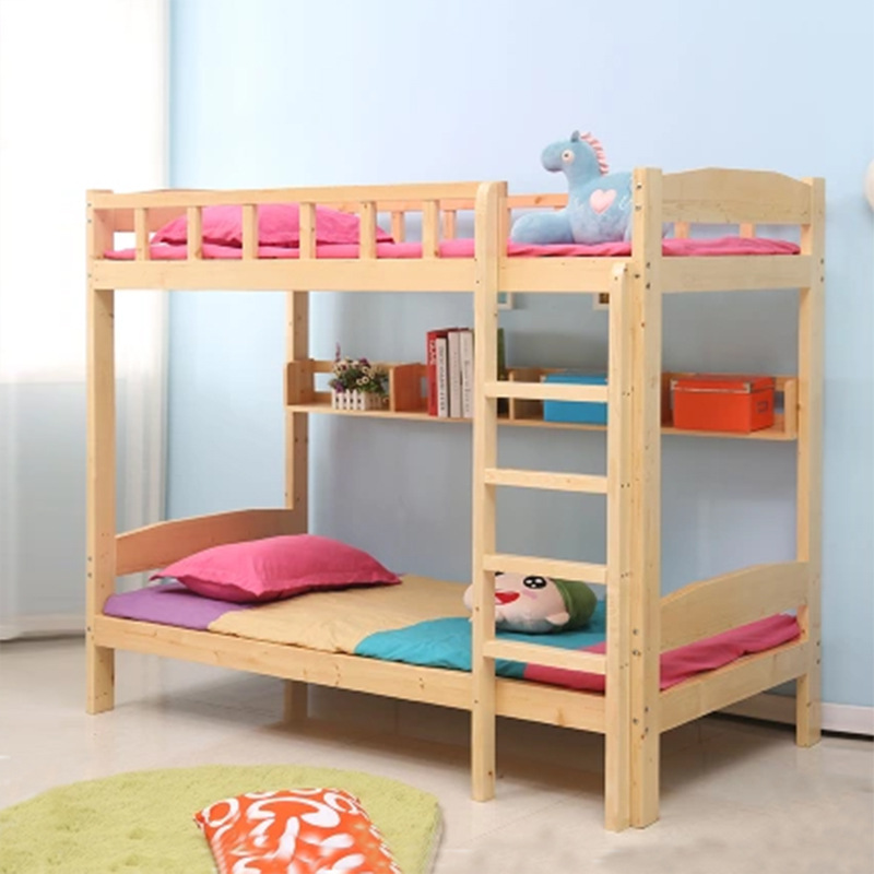 customized wholesale School Dorm bed Youth Apartment Hotel solid wood On the bed Trundle student woodiness Loft beds