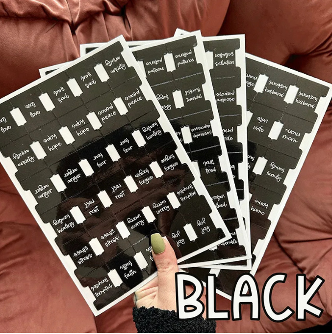 2024 Transfronterizo Prayer Bible Tabs Diseño cruzado Biblia Índice Etiqueta engomada