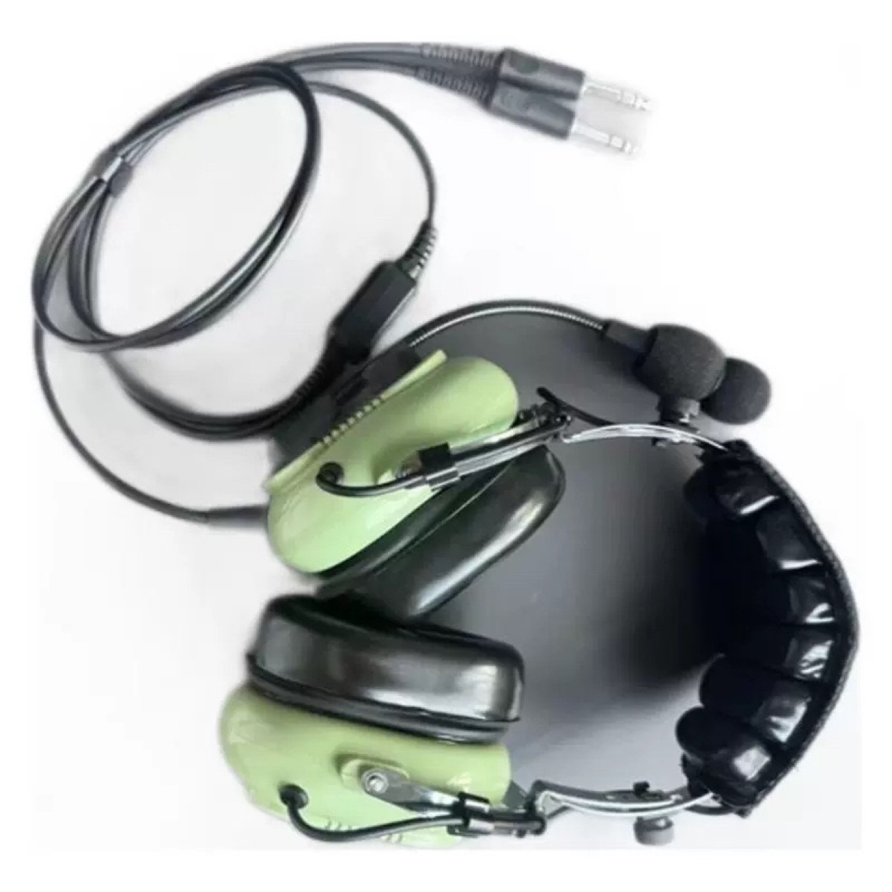 航空耳机629A降噪耳机工业地勤专业防护降噪麦克风双插大卫款绿