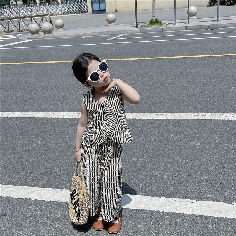Summer thin vest sleevless, set, Korean style, western style