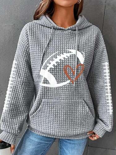 Women's Hooded Sweatshirt with Rugby Print, Novelty Style, Cross-Border Trade, , Pullover, Checkered Pattern