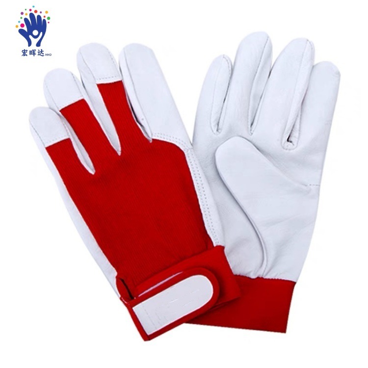 头层羊皮半皮园艺司机花园超迁透气耐磨防汗柔软手套防滑烧焊