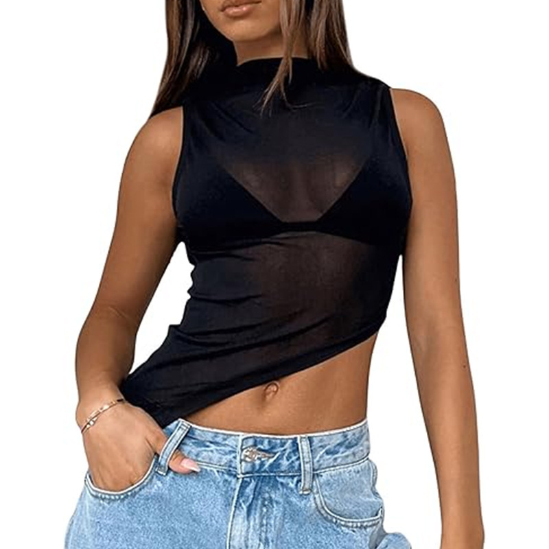 Amazon Women's Transparent Mesh Top Sexy See-Through Stretch Mesh Tank Top Party Club Navel-Revealing Outfit Now Available Amazon Women's Transparent Mesh Top Sexy See-Through Stretch Mesh Tank Top Party Club Navel-Revealing Outfit Now Available