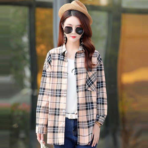 Spring New Collar Long-Sleeve Cotton Women's Shirt Fashion Slim Fit Versatile Women's Top Coat