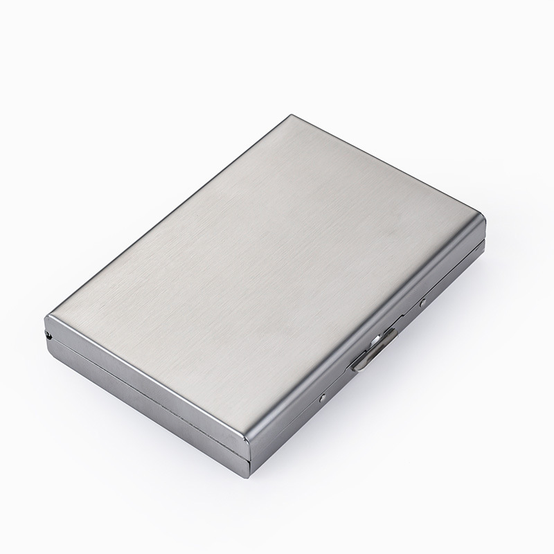 Caja de tarjeta de crédito de acero inoxidable de metal anti-Órgano magnético titular de la tarjeta posición multi-Tarjeta titular de la tarjeta de visita anti-robo de cepillo función de protección