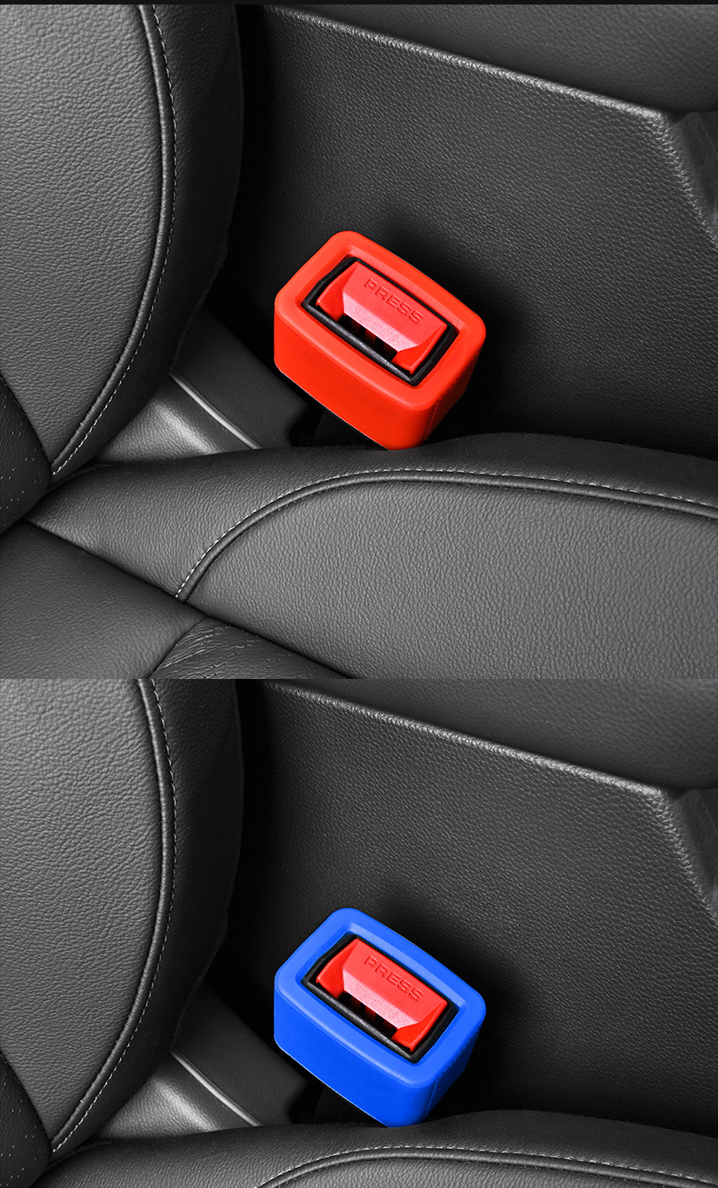 Car Seat Belt Socket Protective Cover Latch Silicone Cover Anti-Collision and Anti-Scratch Retainer Interior Protection Modification Universal