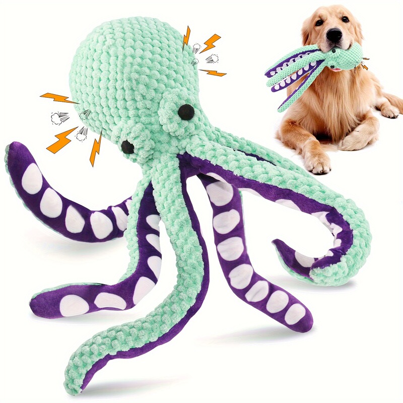 Pet Octopus Dog Toy, Squeaky Plush Octopus Toy, Fun Play Toy to Relieve Boredom for Dogs