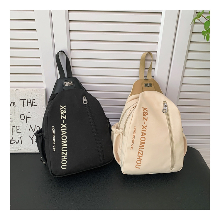 Cross-border women's multi-functional backpack, canvas chest bag, single-shoulder crossbody bag, multi-layered casual large-capacity bag undefined
