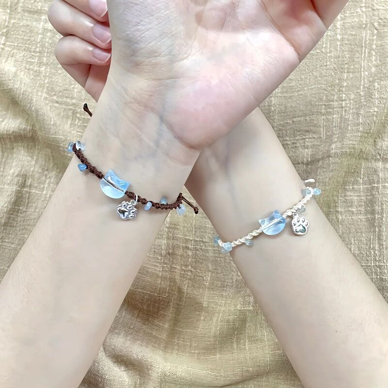 Gravel Kitten Bracelet for Women, High-Quality Exquisite New Style Best Friend Bracelet, Sweet Student Party Couple Gift