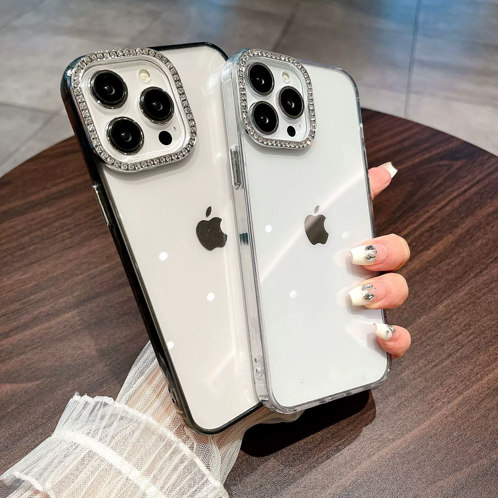 Чехол Diamond для iPhone 15, прозрачный акриловый защитный чехол, простой и элегантный дизайн, 14 Pro Max