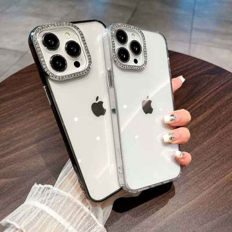 Чехол Diamond для iPhone 15, прозрачный акриловый защитный чехол, простой и элегантный дизайн, 14 Pro Max