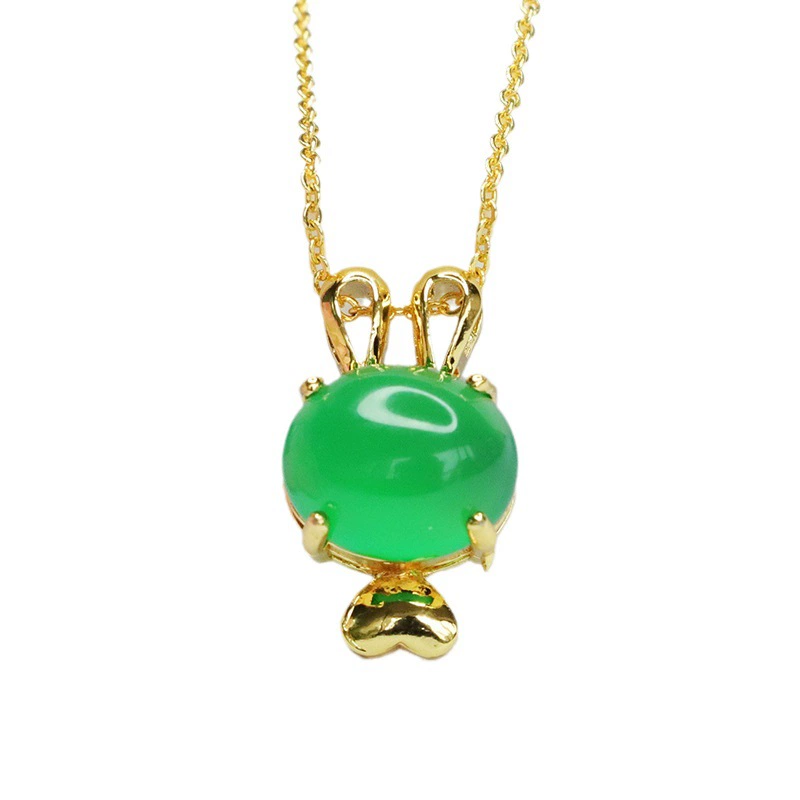 眷钰 Rabbit jade, agate pendant, necklace, custom-made, ice imitation, wholesale