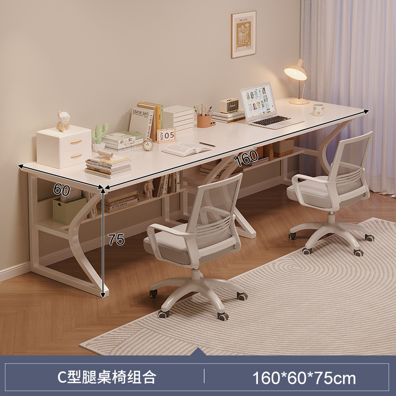 Mesa de computadora de dos personas mesa de escritorio para estudiantes de estudio en el hogar escritorio de dormitorio pequeño escritorio escritorio minimalista escritorio de oficina blanco