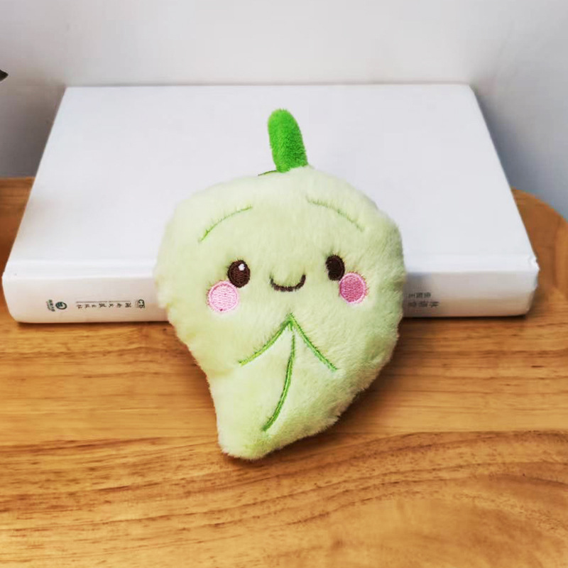 跨境创意枫叶柳叶挂件毛绒公仔绿植树叶包包挂饰钥匙扣娃娃玩偶|undefined