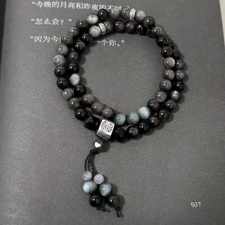 原创新中式个性手串文玩女檀木佛珠学生手链情侣民族风男