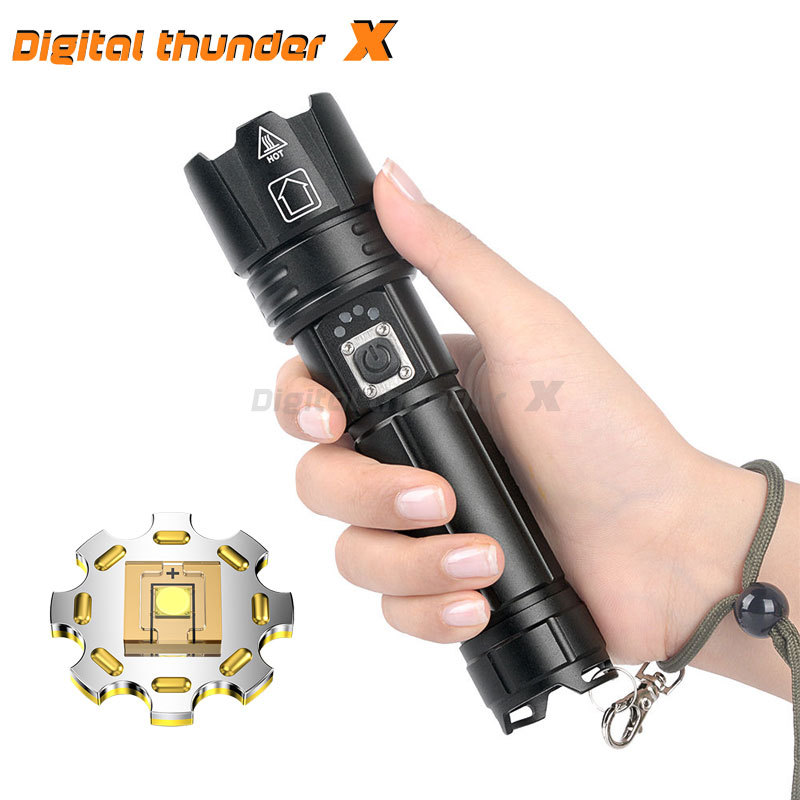 Cross-border XHP70 + COB linterna de Luz Blanca Roja zoom P70 linterna recargable USB