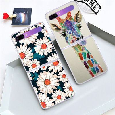 For Samsung Z FLIP Mobile phone shell Up and down Folding PC Shell Coloured drawing lovely Socks Kitty customized