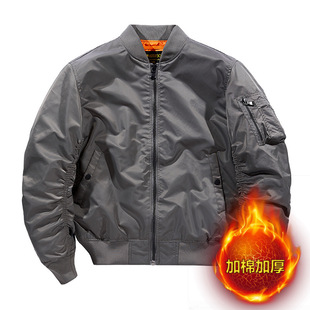 Ma1 Pilot Jacket Men's Autumn and Winter Pure Color Thickeneded Jacket American Casual Baseball Uniform Functional Wind Cotton Jacket