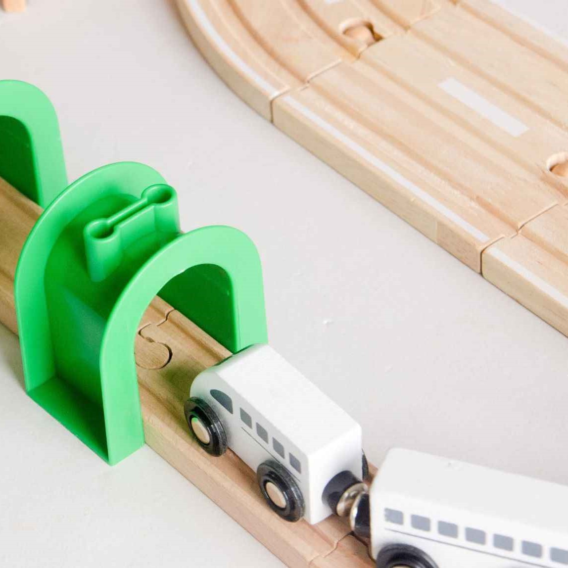 Xinyun pista de carretera de madera para niños Toma Bebé Tren modelo de pista de simulación de comercio Exterior Al Por Mayor