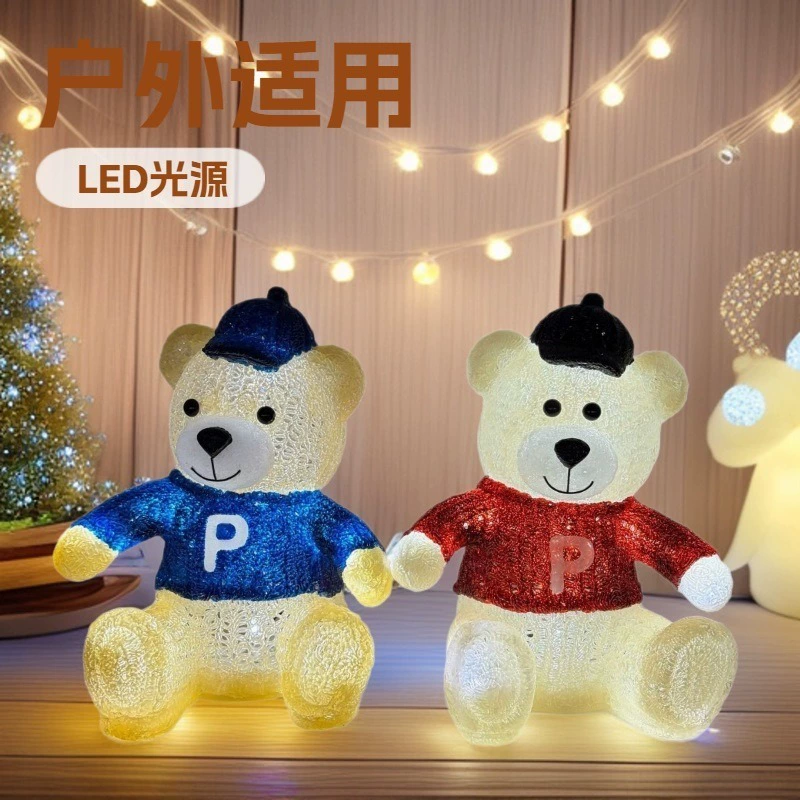 Настенный уход за Тройным Медведем: уличное LED кристальное освещение, украшение к Рождеству для дома и торговых центров