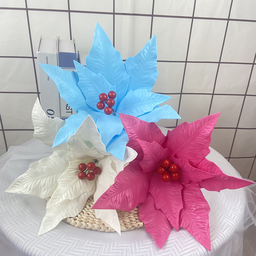 新款PE橱窗花多层花瓣浆果花芯搭配插花瓶花婚礼橱窗装饰拍摄道具