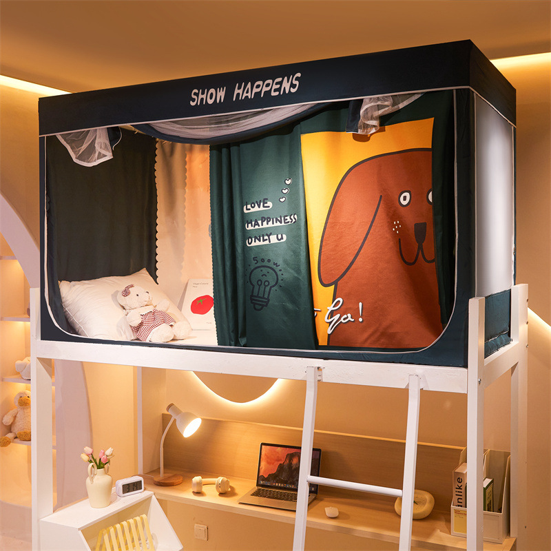 Mosquitera, dormitorio de estudiantes 2024, nueva instalación gratuita, literas individuales anti-caída, cortina de cama opacas universal