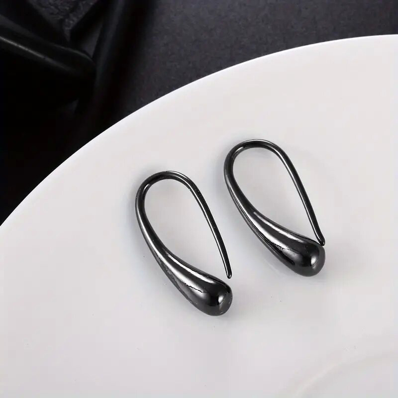 8g Weight Copper Ear Needle Material Earrings Classification 1 Pair Quantity Travel, Street, Shopping Occasion Copper Material U Shape, Water Droplets Pattern Women's Gender Plating Design Basic, Streetwear, Cool Style Style 1 Pair Basic Streetwear Cool Style U Shape Water Droplets Plating Copper Earrings 19