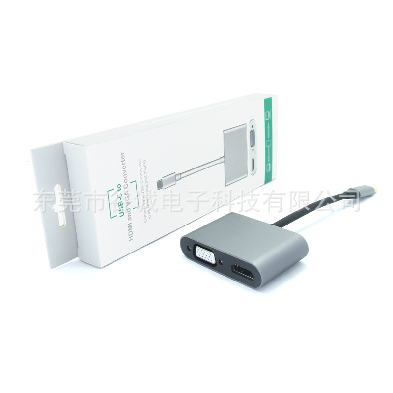 Professional Customized Type-C to Db15 Plus Himd Three-In-One Multi-Function Docking Station Hub Splitter