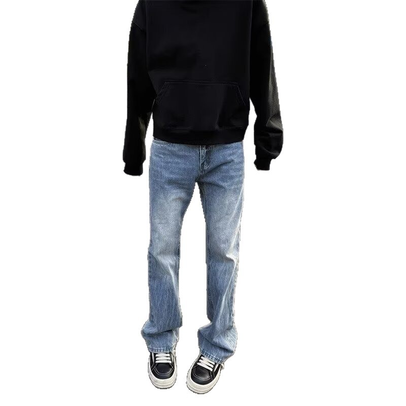 Hong Kong trend hombre nuevo estilo personalizado relámpago texturas vaqueros jeans de estilo de moda de alta calle pantalones de estilo de estilo de moda