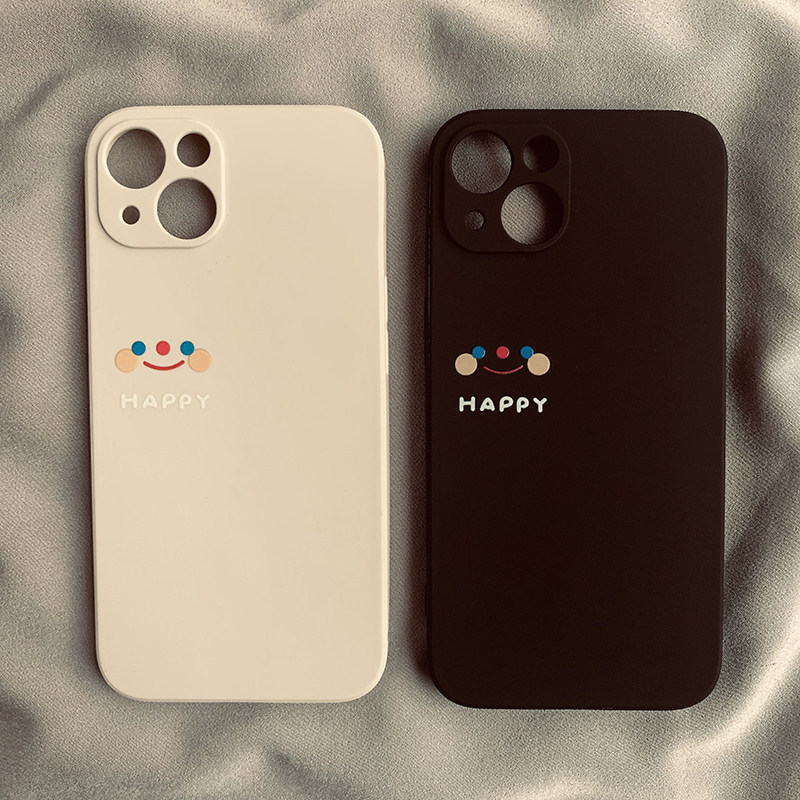 Simple and cute smiley face Apple 14/15/16/17 ProMax phone case iPhone 13 soft silicone cover 12/11