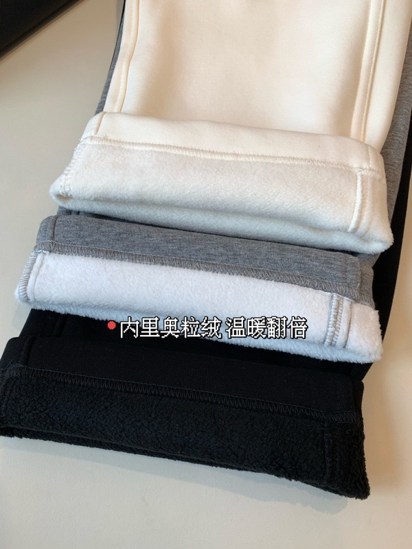 25一体绒加绒香蕉裤卫裤厚实针织棉奥粒绒抽绳松紧腰休闲裤长裤|undefined